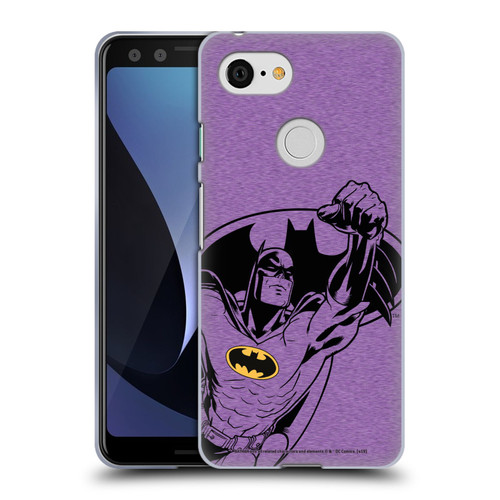 Batman DC Comics Logos Purple Soft Gel Case for Google Pixel 3