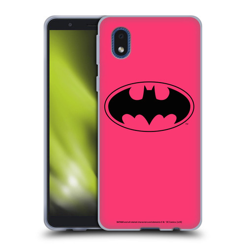 Batman DC Comics Logos Pink Soft Gel Case for Samsung Galaxy A01 Core (2020)
