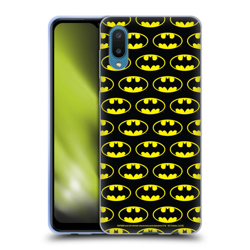 Batman DC Comics Logos Patterns Soft Gel Case for Samsung Galaxy A02/M02 (2021)