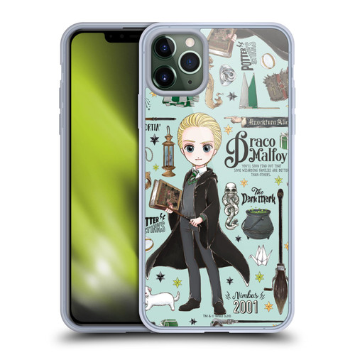 Harry Potter Deathly Hallows XXXVII Draco Pattern Soft Gel Case for Apple iPhone 11 Pro Max & MagSafe