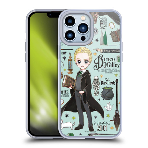 Harry Potter Deathly Hallows XXXVII Draco Pattern Soft Gel Case for Apple iPhone 13 Pro Max & MagSafe