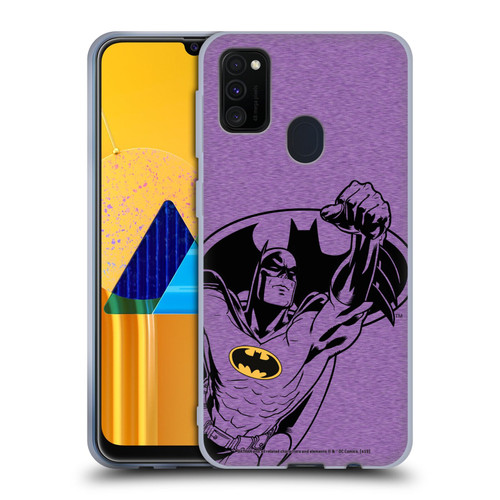 Batman DC Comics Logos Purple Soft Gel Case for Samsung Galaxy M30s (2019)/M21 (2020)
