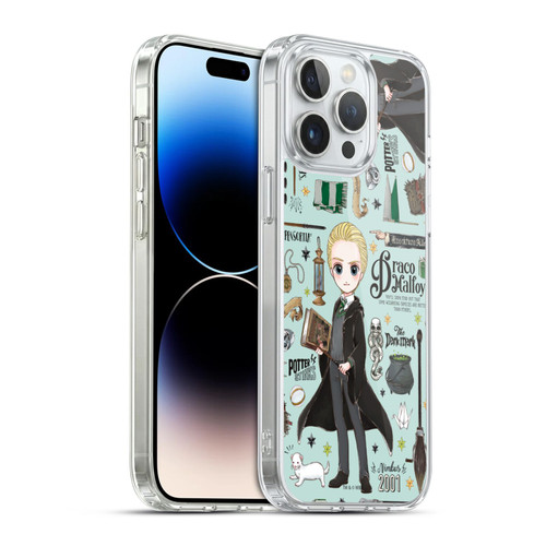 Harry Potter Deathly Hallows XXXVII Draco Pattern Soft Gel Case for Apple iPhone 14 Pro Max & MagSafe