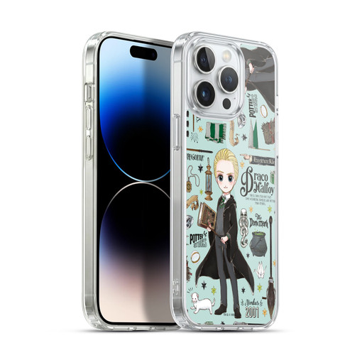 Harry Potter Deathly Hallows XXXVII Draco Pattern Soft Gel Case for Apple iPhone 14 Pro Max & MagSafe