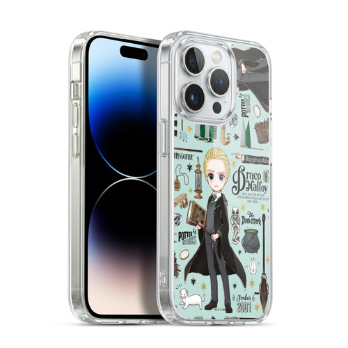 Harry Potter Deathly Hallows XXXVII Draco Pattern Soft Gel Case for Apple iPhone 14 Pro & MagSafe