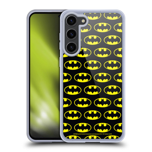 Batman DC Comics Logos Patterns Soft Gel Case for Samsung Galaxy S23+ 5G & MagSafe