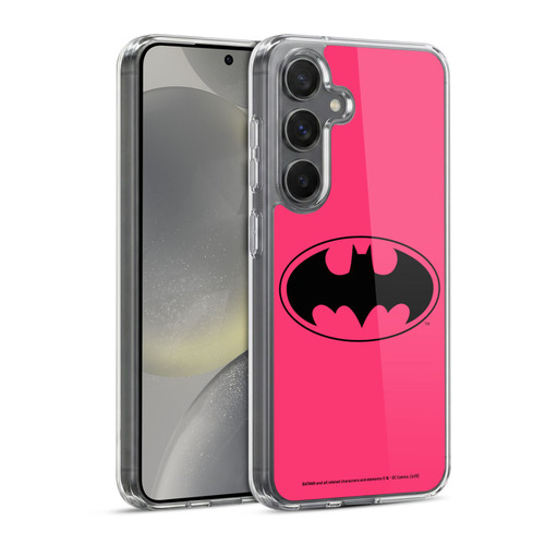 Batman DC Comics Logos Pink Soft Gel Case for Samsung Galaxy S24 5G & MagSafe