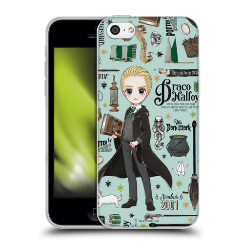 Harry Potter Deathly Hallows XXXVII Draco Pattern Soft Gel Case for Apple iPhone 5c