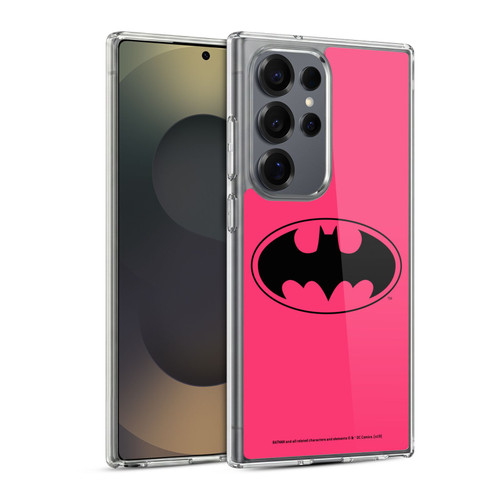Batman DC Comics Logos Pink Soft Gel Case for Samsung Galaxy S25 Ultra & MagSafe