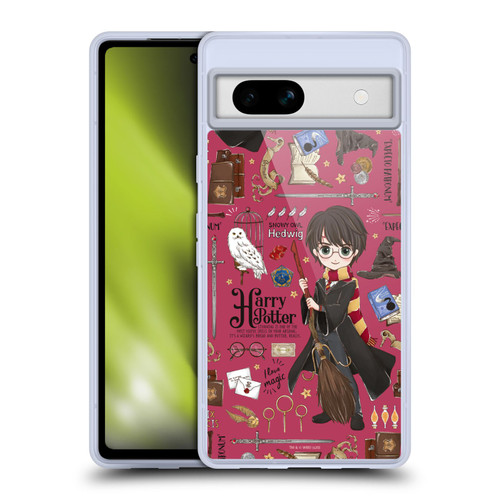 Harry Potter Deathly Hallows XXXVII Harry Pattern Soft Gel Case for Google Pixel 7a