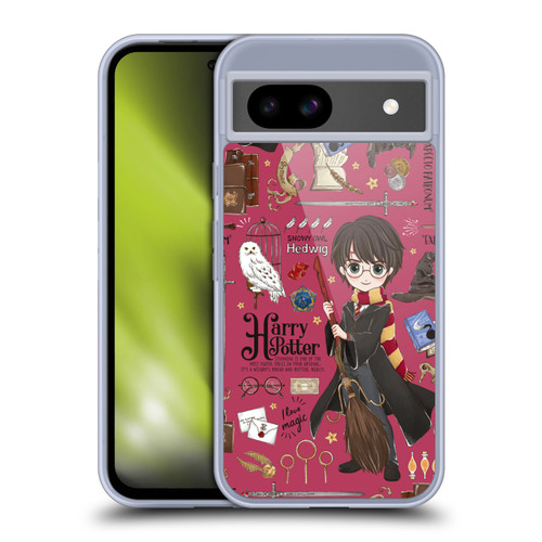 Harry Potter Deathly Hallows XXXVII Harry Pattern Soft Gel Case for Google Pixel 8a