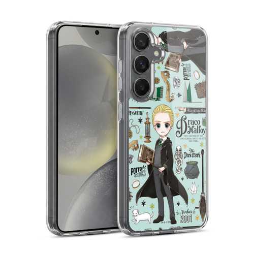 Harry Potter Deathly Hallows XXXVII Draco Pattern Soft Gel Case for Samsung Galaxy S24 5G & MagSafe