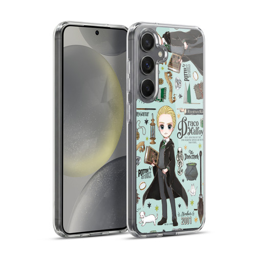 Harry Potter Deathly Hallows XXXVII Draco Pattern Soft Gel Case for Samsung Galaxy S24+ 5G & MagSafe