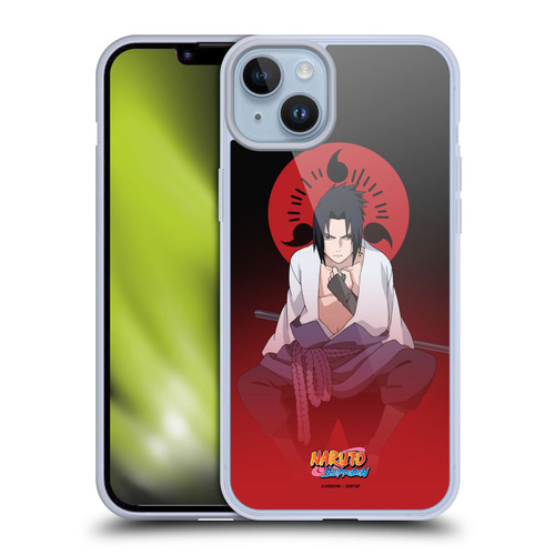 Naruto Shippuden Character Art Sasuke Uchiha Soft Gel Case for Apple iPhone 14 Plus & MagSafe