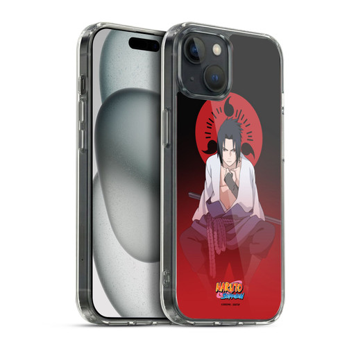 Naruto Shippuden Character Art Sasuke Uchiha Soft Gel Case for Apple iPhone 15 Plus & MagSafe