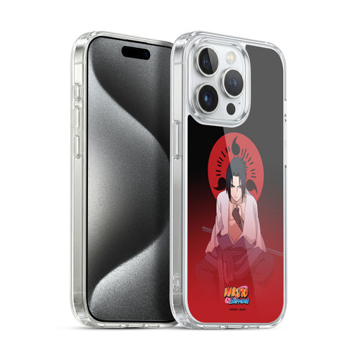 Naruto Shippuden Character Art Sasuke Uchiha Soft Gel Case for Apple iPhone 15 Pro & MagSafe