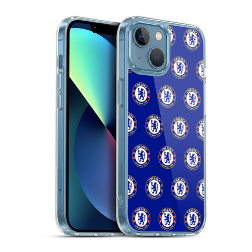 Chelsea Football Club Crest Pattern Soft Gel Case for Apple iPhone 13 Mini & MagSafe
