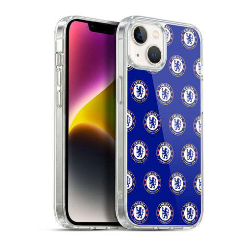 Chelsea Football Club Crest Pattern Soft Gel Case for Apple iPhone 14 Plus & MagSafe