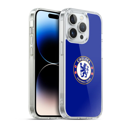 Chelsea Football Club Crest Halftone Soft Gel Case for Apple iPhone 14 Pro & MagSafe