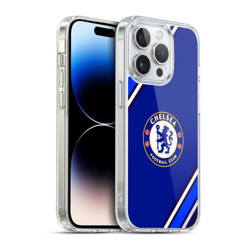 Chelsea Football Club Crest Stripes Soft Gel Case for Apple iPhone 14 Pro & MagSafe