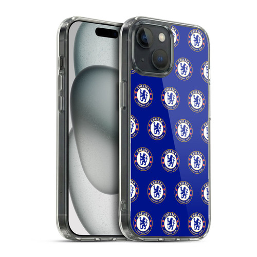 Chelsea Football Club Crest Pattern Soft Gel Case for Apple iPhone 15 & MagSafe