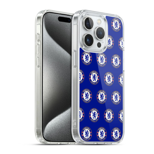 Chelsea Football Club Crest Pattern Soft Gel Case for Apple iPhone 15 Pro & MagSafe