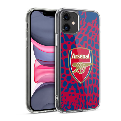 Arsenal FC Logos Animal Pattern Soft Gel Case for Apple iPhone 11
