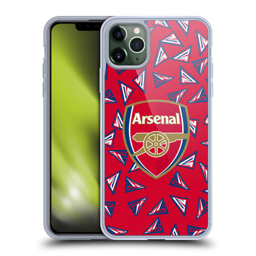 Arsenal FC Logos Geometric Pattern Soft Gel Case for Apple iPhone 11 Pro Max & MagSafe