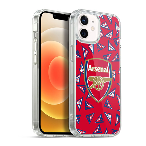 Arsenal FC Logos Geometric Pattern Soft Gel Case for Apple iPhone 12 / iPhone 12 Pro & MagSafe