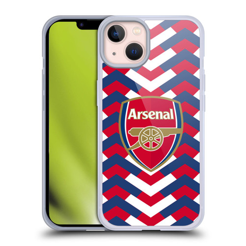 Arsenal FC Logos Zigzag Soft Gel Case for Apple iPhone 13