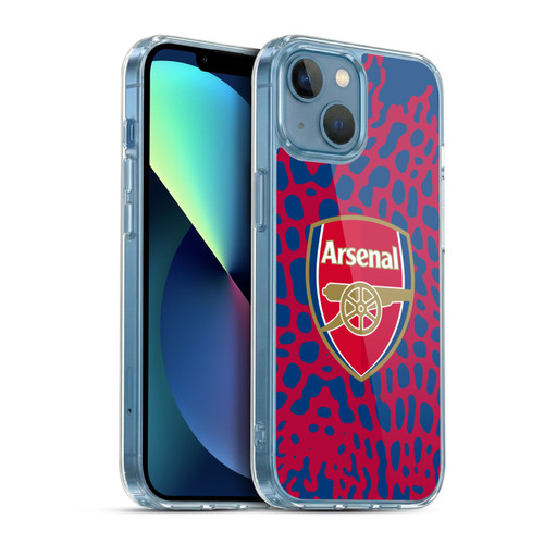 Arsenal FC Logos Animal Pattern Soft Gel Case for Apple iPhone 13 Mini & MagSafe