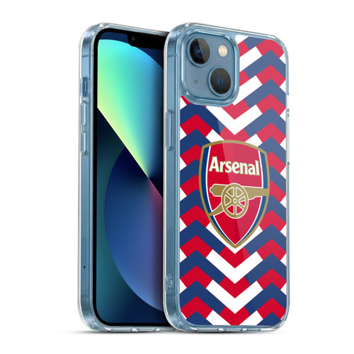 Arsenal FC Logos Zigzag Soft Gel Case for Apple iPhone 13 Mini & MagSafe