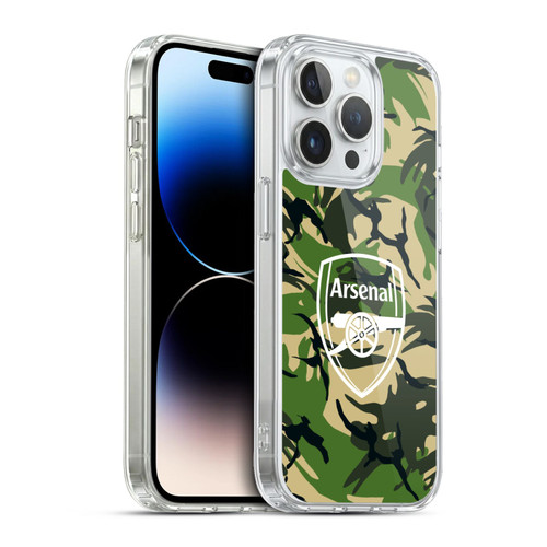 Arsenal FC Logos Camouflage Disruptive Pattern Soft Gel Case for Apple iPhone 13 Pro & MagSafe