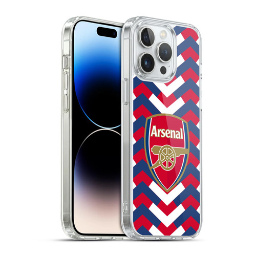 Arsenal FC Logos Zigzag Soft Gel Case for Apple iPhone 14 Pro Max & MagSafe