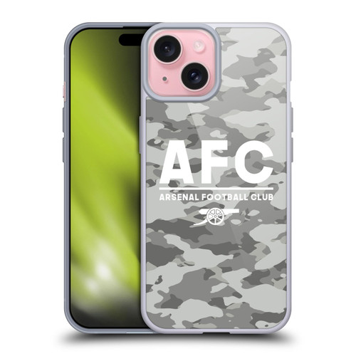 Arsenal FC Logos Camouflage Winter Soft Gel Case for Apple iPhone 15