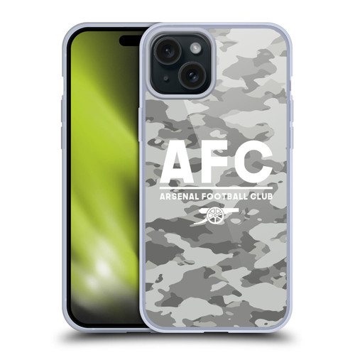 Arsenal FC Logos Camouflage Winter Soft Gel Case for Apple iPhone 15 Plus