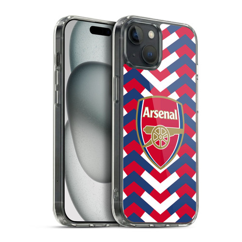 Arsenal FC Logos Zigzag Soft Gel Case for Apple iPhone 15 Plus & MagSafe
