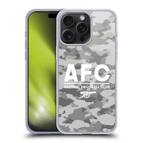 Arsenal FC Logos Camouflage Winter Soft Gel Case for Apple iPhone 15 Pro Max