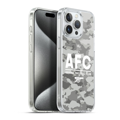 Arsenal FC Logos Camouflage Winter Soft Gel Case for Apple iPhone 15 Pro Max & MagSafe