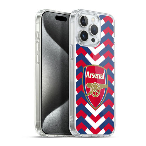 Arsenal FC Logos Zigzag Soft Gel Case for Apple iPhone 15 Pro Max & MagSafe