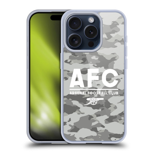 Arsenal FC Logos Camouflage Winter Soft Gel Case for Apple iPhone 15 Pro