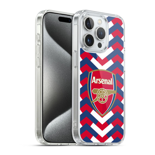 Arsenal FC Logos Zigzag Soft Gel Case for Apple iPhone 15 Pro & MagSafe