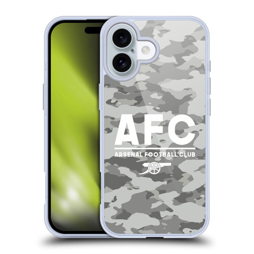 Arsenal FC Logos Camouflage Winter Soft Gel Case for Apple iPhone 16