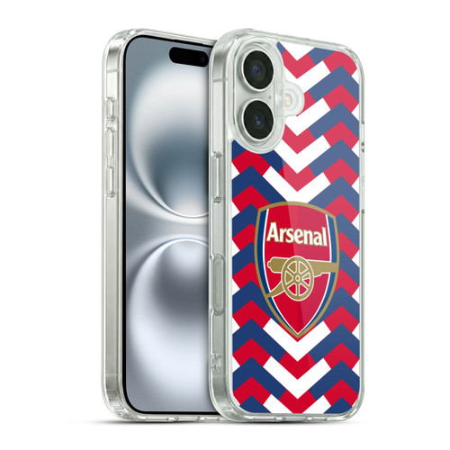 Arsenal FC Logos Zigzag Soft Gel Case for Apple iPhone 16 & MagSafe
