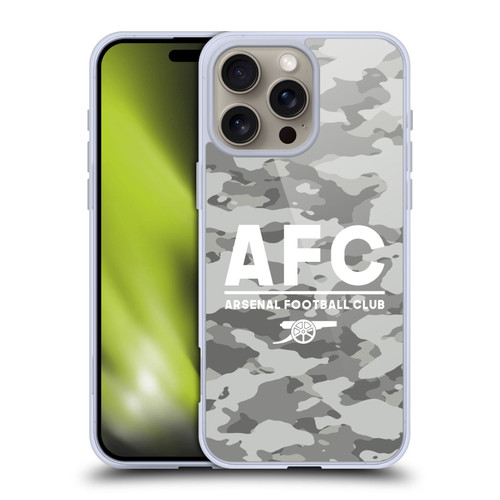 Arsenal FC Logos Camouflage Winter Soft Gel Case for Apple iPhone 16 Pro Max