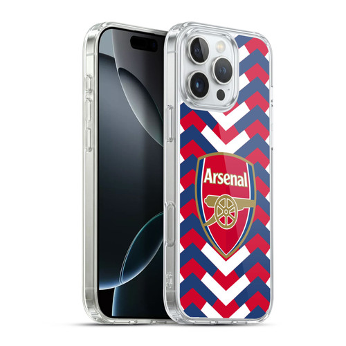 Arsenal FC Logos Zigzag Soft Gel Case for Apple iPhone 16 Pro Max & MagSafe