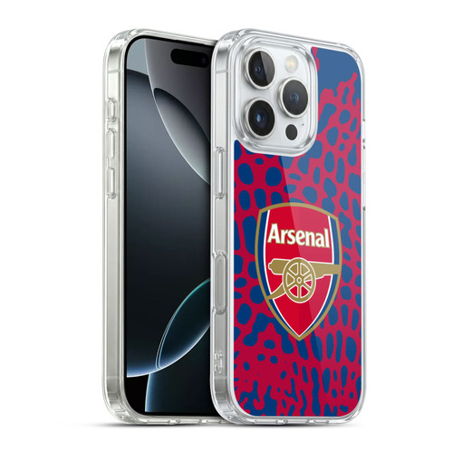 Arsenal FC Logos Animal Pattern Soft Gel Case for Apple iPhone 16 Pro & MagSafe