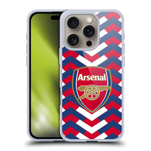 Arsenal FC Logos Zigzag Soft Gel Case for Apple iPhone 16 Pro & MagSafe