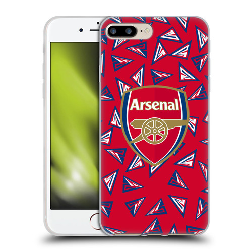 Arsenal FC Logos Geometric Pattern Soft Gel Case for Apple iPhone 7 Plus / iPhone 8 Plus & MagSafe