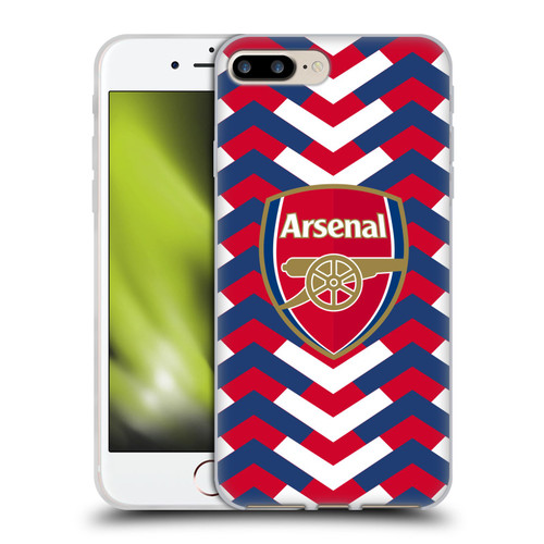 Arsenal FC Logos Zigzag Soft Gel Case for Apple iPhone 7 Plus / iPhone 8 Plus & MagSafe